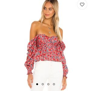 House of Harlow 1960 x REVOLVE Burna Blouse in Red Poppy Floral